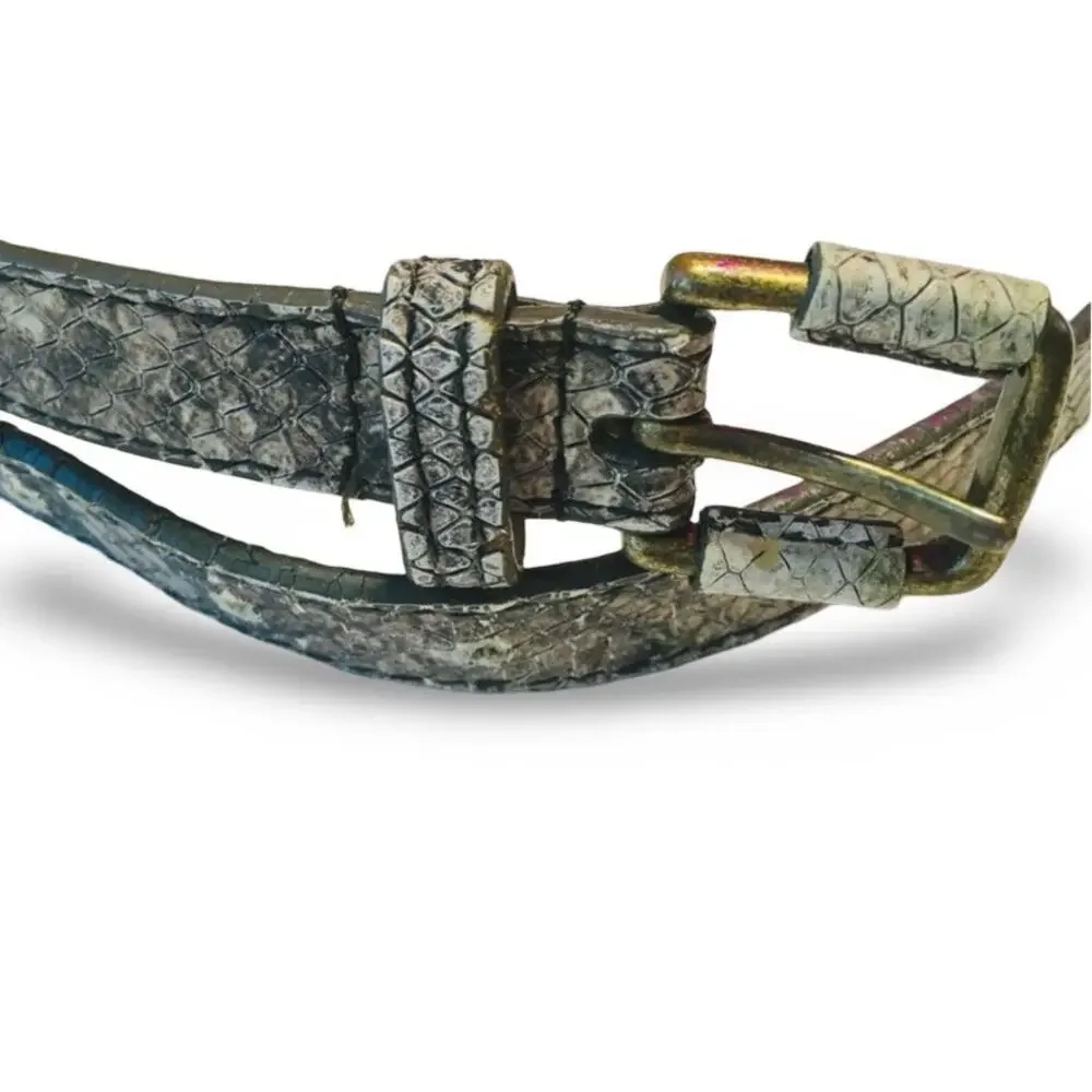 Snake Print Leather Belt